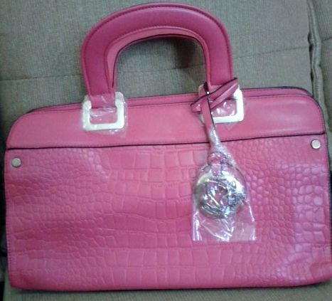 ♥ Bolsa rosa medalhão